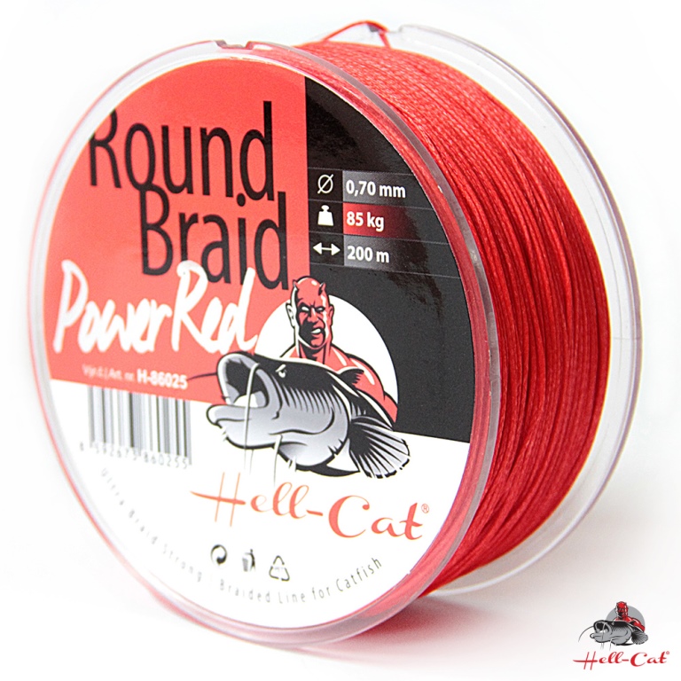 Hell-Cat Round Braid Power Red 0,70mm, 85kg, 200m