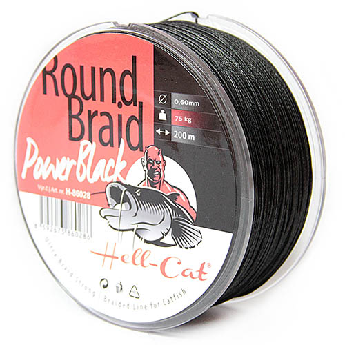 Hell-Cat Round Braid Power Black 0,60mm, 75kg, 200m