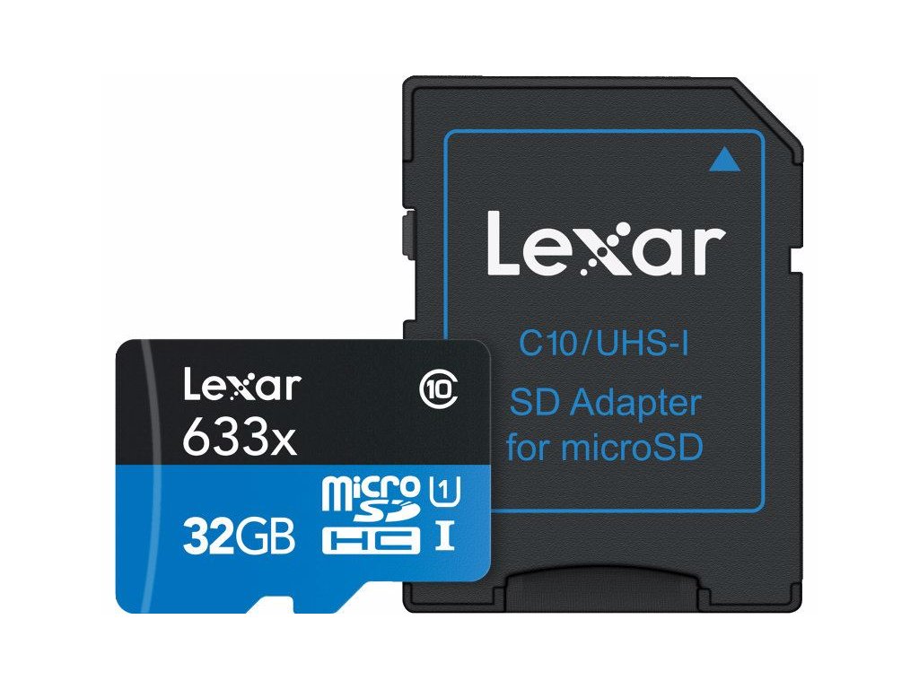 Lexar microSDHC 32GB 633x Professional Class paměťová karta + SD adaptér